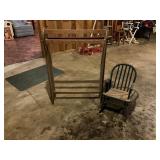 Wooden Blanket Rack and Childï¿½s Rocking Chair