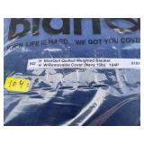 BlanQuil Quilted Weighted Blanket, 15lb, Navy