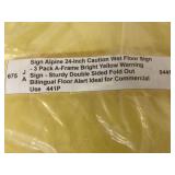 Pack of 3 Bilingual Wet Floor Signs, 24-Inch