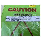 Green Plastic Wet Floor Caution Sign