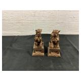 Cast Metal Lion Bookends