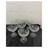 Six Cut Glass Champagne Coupes
