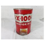 Shell X-100 Motor Oil Can, Full