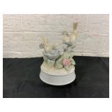 Porcelain Music Box with Bird Figurines