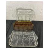 Pressed Glass Divided Serving Trays