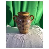 Hand-Painted Ceramic Vase With Dual Handles