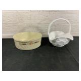 Ceramic and Milk Glass Bowls Set