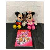 Mickey and Minnie Mouse Dolls with Disney Book