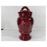 Burgundy Ceramic Vase with Lid