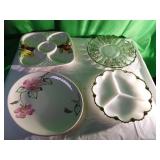 4 Glass Platters with Varied Designs