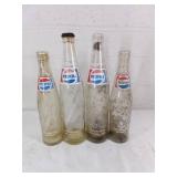Four Pepsi Glass Bottles
