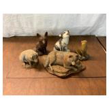 Five Animal Figurines by Multiple Makers