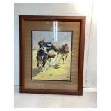 Framed W.R. Leigh Print of Horse Riders