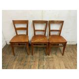 Three Wooden Dining Chairs