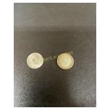 2 Kennedy Silver Half Dollars, 1968, 40% Silver