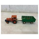 Scale Model Kubota Tractor with Green Trailer