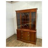 Wood Breakfront China Cabinet with Glass Doors