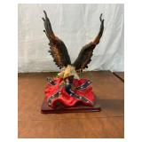 Bald Eagle Figurine on Confederate Flag Base