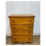 Wooden Four-Drawer Chest With Metal Hardware