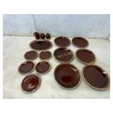 15 Brown Glazed Pottery Pieces