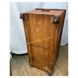 Wooden Storage Chest with Metal Bands