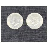 2 1977 Kennedy Half Dollars, 40% Silver
