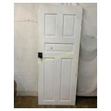 White Painted Four-Panel Wooden Door