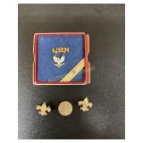 Sterling Naval, Legion, and Girl Scout Pins