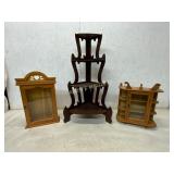 Three Wooden Display Shelves