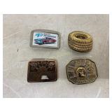 Four Metal Belt Buckles