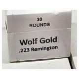 Unopened Box of 30 Rounds Wolf Gold .223 Rem