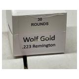 Unopened Wolf Gold .223 Remington Ammo, 30 Rounds