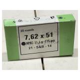 Unopened Box of 20 Rounds Sellier & Bellot 7.62 x
