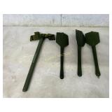 Military-Style Entrenching Tools and Pickaxe Set