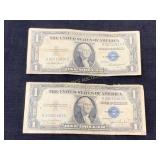 2 1$ Silver Certificates Series 1935F and 1935D