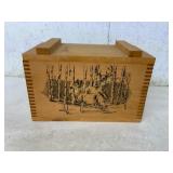 Wooden Box with Deer Scene by Evans