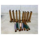 Wooden Textile Spools with Thread