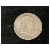 1959 Franklin Half Dollar 90% Silver Coin