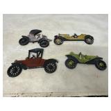 4 Cast Iron Vintage-Style Car Replicas