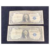 1935A U.S. $1 Silver Certificates, Two Notes