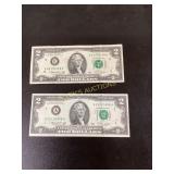 Two 1976 Series $2 Federal Reserve Notes