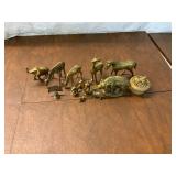 12 Brass Animal Figurines