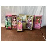 5 Boxed Barbie Dolls: Various Editions