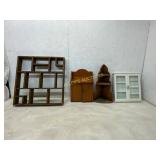 Four Wooden Wall Display Shelves