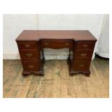 Mahogany Kneehole Desk with Brass Hardware