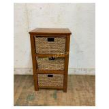 Wooden Storage Cabinet with Wicker Drawers