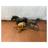 Three Horse Figurines