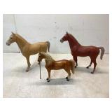 3 Marx Molded Plastic Horse Figures