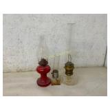 Three Glass Oil Lamps