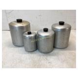 4 Aluminum Storage Canisters with Lids